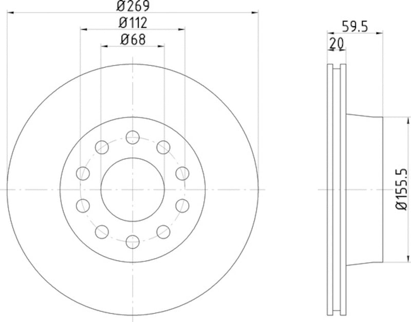 Hella Pagid Disc Brake Rotor 355122452