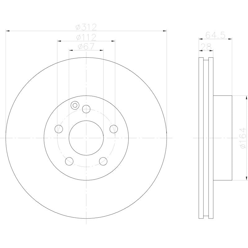 Hella Pagid Disc Brake Rotor 355122512
