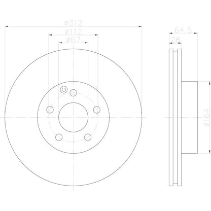 Hella Pagid Disc Brake Rotor 355122512