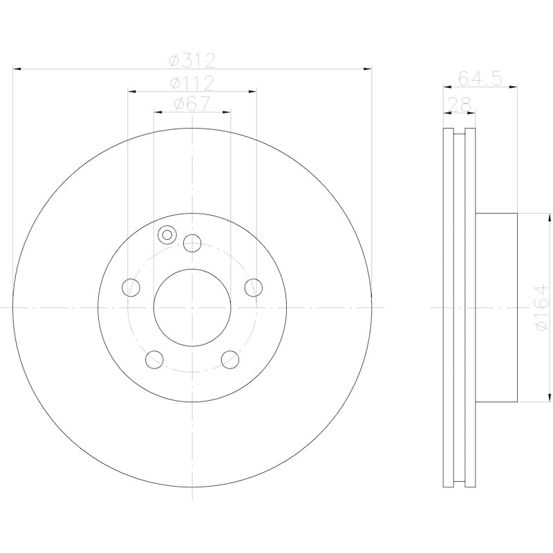 Hella Pagid Disc Brake Rotor 355122512