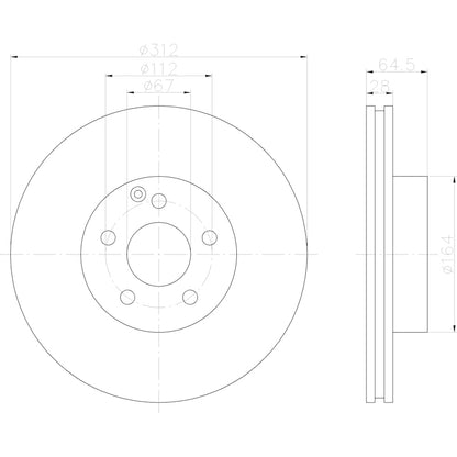Hella Pagid Disc Brake Rotor 355122512
