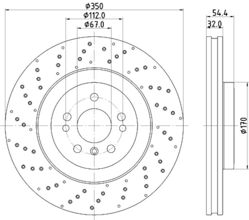Hella Pagid Disc Brake Rotor 355122541
