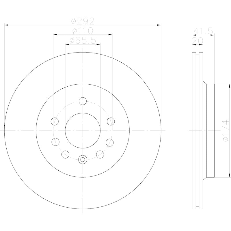 Hella Pagid Disc Brake Rotor 355122542