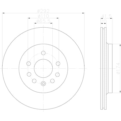 Hella Pagid Disc Brake Rotor 355122542
