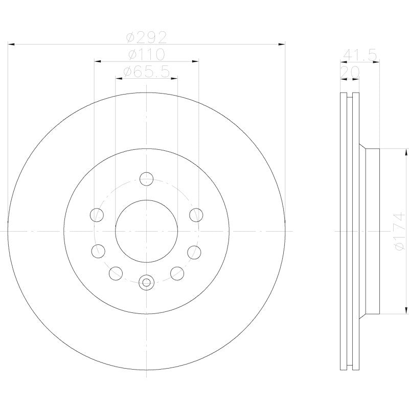 Hella Pagid Disc Brake Rotor 355122542
