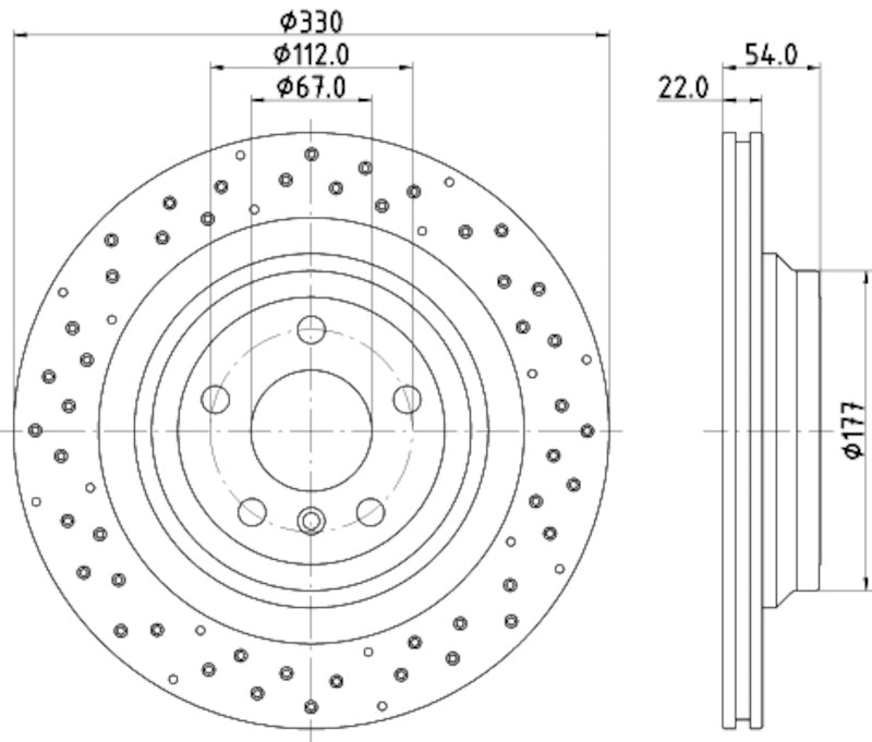 Hella Pagid Disc Brake Rotor 355122551