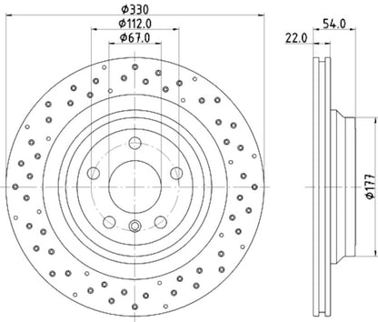 Hella Pagid Disc Brake Rotor 355122551