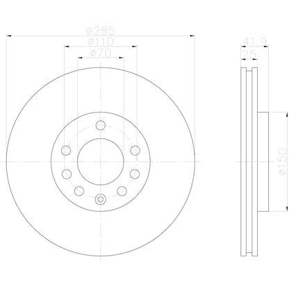 Hella Pagid Disc Brake Rotor 355122552