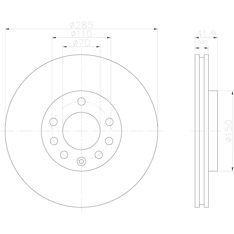 Hella Pagid Disc Brake Rotor 355122552