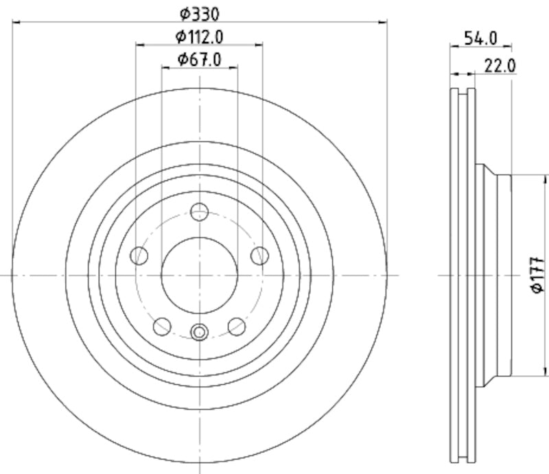 Hella Pagid Disc Brake Rotor 355122561