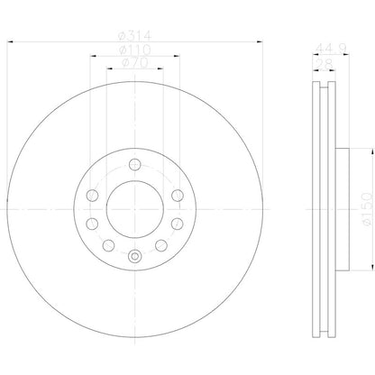 Hella Pagid Disc Brake Rotor 355122562