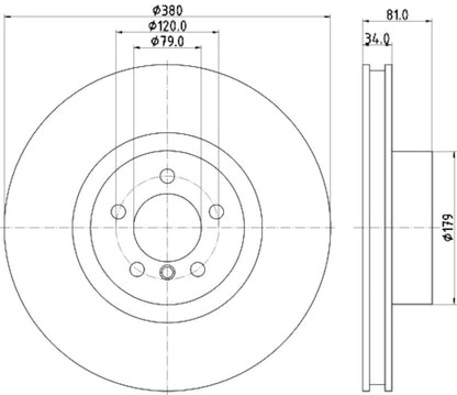 Hella Pagid Disc Brake Rotor 355122571