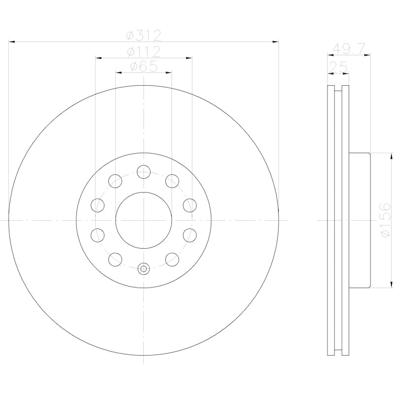 Hella Pagid Disc Brake Rotor 355122592