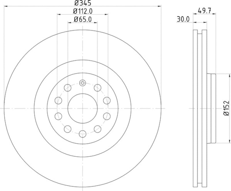 Hella Pagid Disc Brake Rotor 355122602