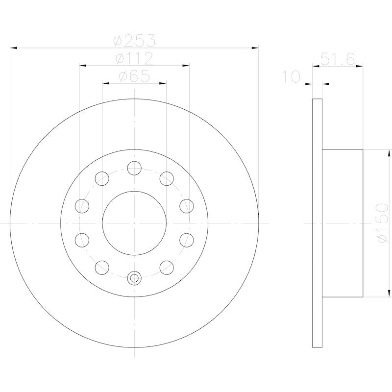 Hella Pagid Disc Brake Rotor 355122612