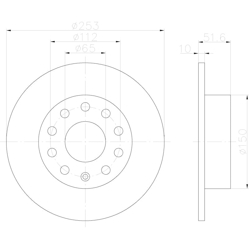 Hella Pagid Disc Brake Rotor 355122612