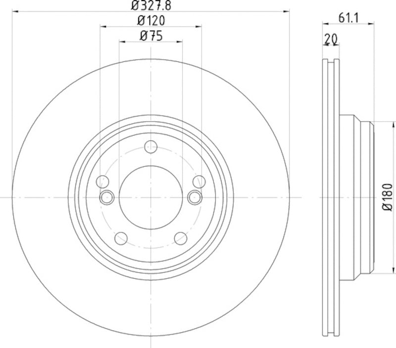 Hella Pagid Disc Brake Rotor 355122621