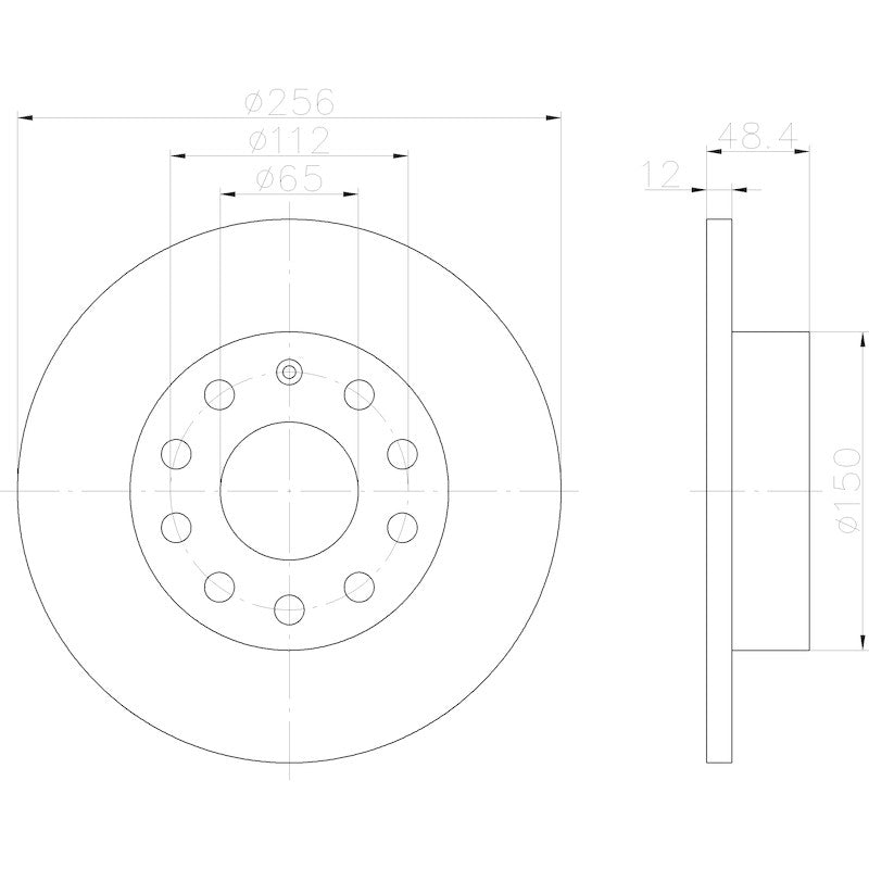 Hella Pagid Disc Brake Rotor 355122622