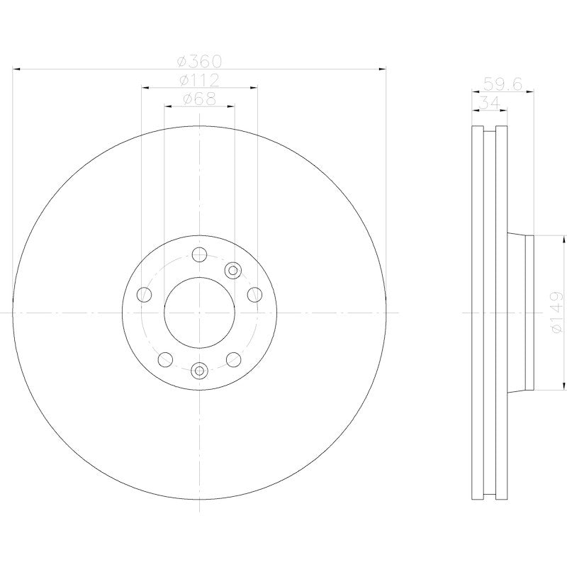 Hella Pagid Disc Brake Rotor 355122632