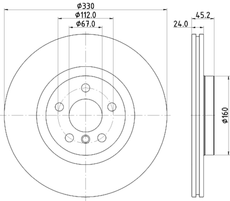 Hella Pagid Disc Brake Rotor 355122641