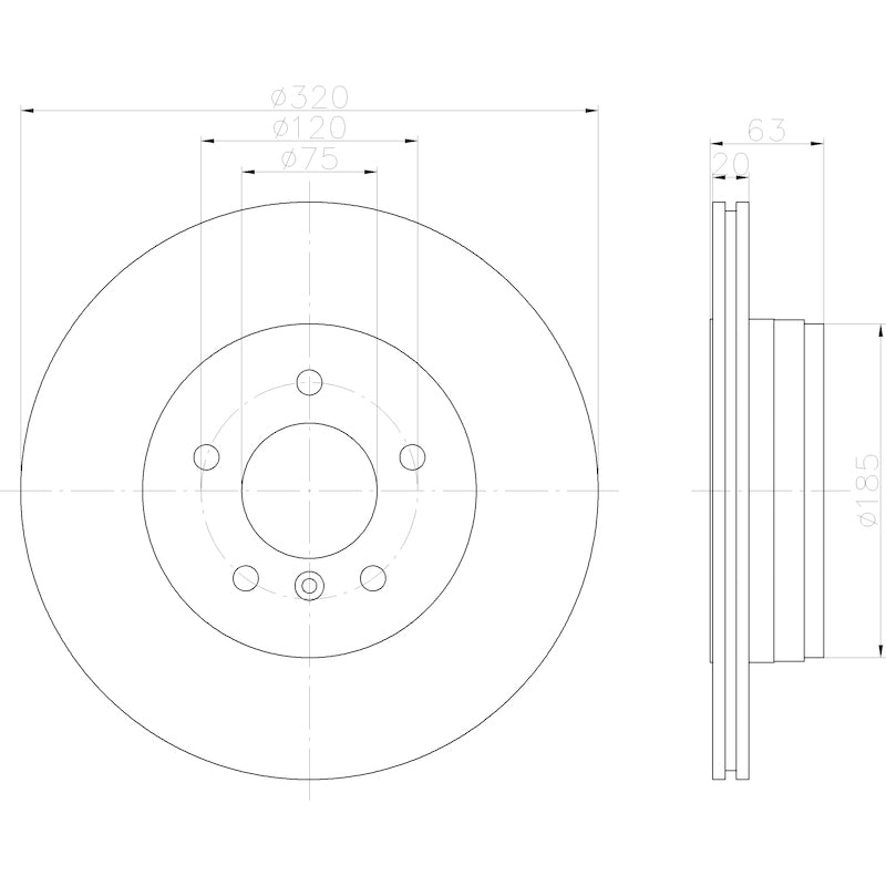 Hella Pagid Disc Brake Rotor 355122642