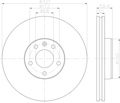 Hella Pagid Disc Brake Rotor 355122722