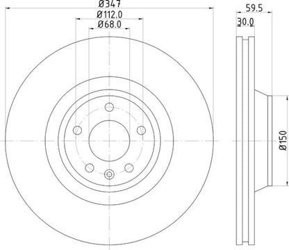Hella Pagid Disc Brake Rotor 355122732
