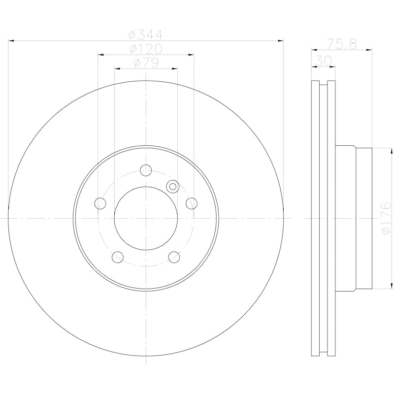 Hella Pagid Disc Brake Rotor 355122742