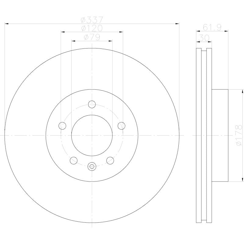 Hella Pagid Disc Brake Rotor 355122752