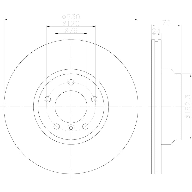 Hella Pagid Disc Brake Rotor 355122762