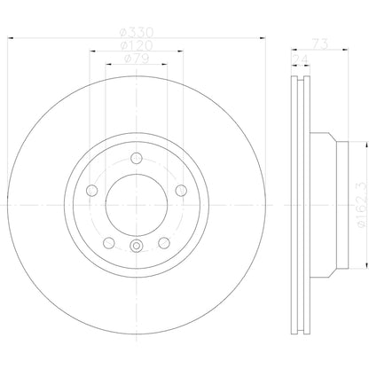 Hella Pagid Disc Brake Rotor 355122762