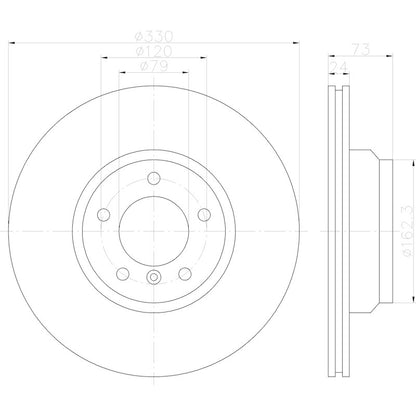 Hella Pagid Disc Brake Rotor 355122762