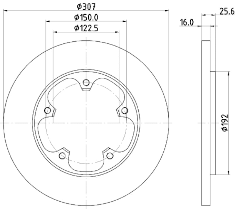 Hella Pagid Disc Brake Rotor 355122781