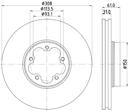 Hella Pagid Disc Brake Rotor 355122801