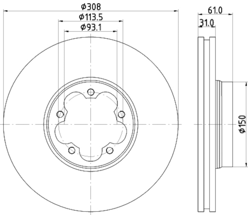 Hella Pagid Disc Brake Rotor 355122801