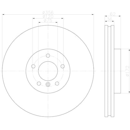 Hella Pagid Disc Brake Rotor 355122812