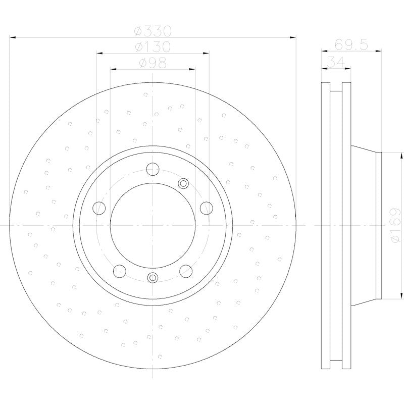 Hella Pagid Disc Brake Rotor 355122822
