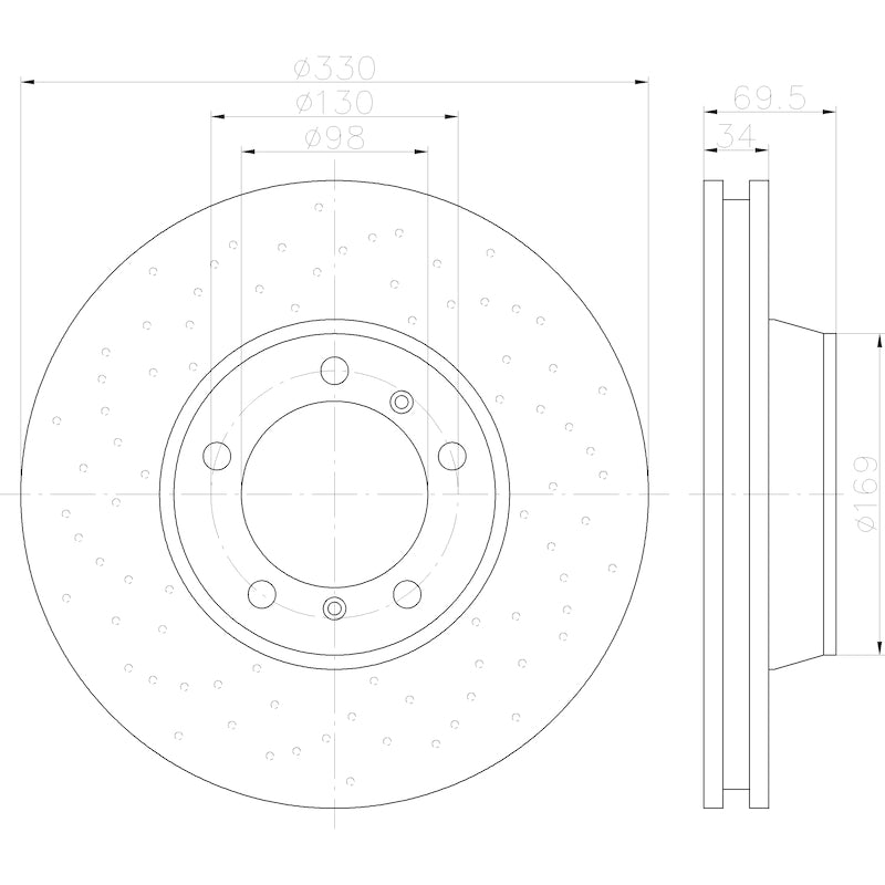 Hella Pagid Disc Brake Rotor 355122822