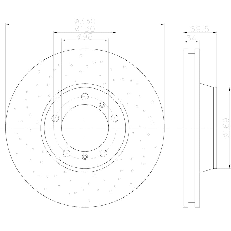 Hella Pagid Disc Brake Rotor 355122832
