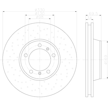 Hella Pagid Disc Brake Rotor 355122832