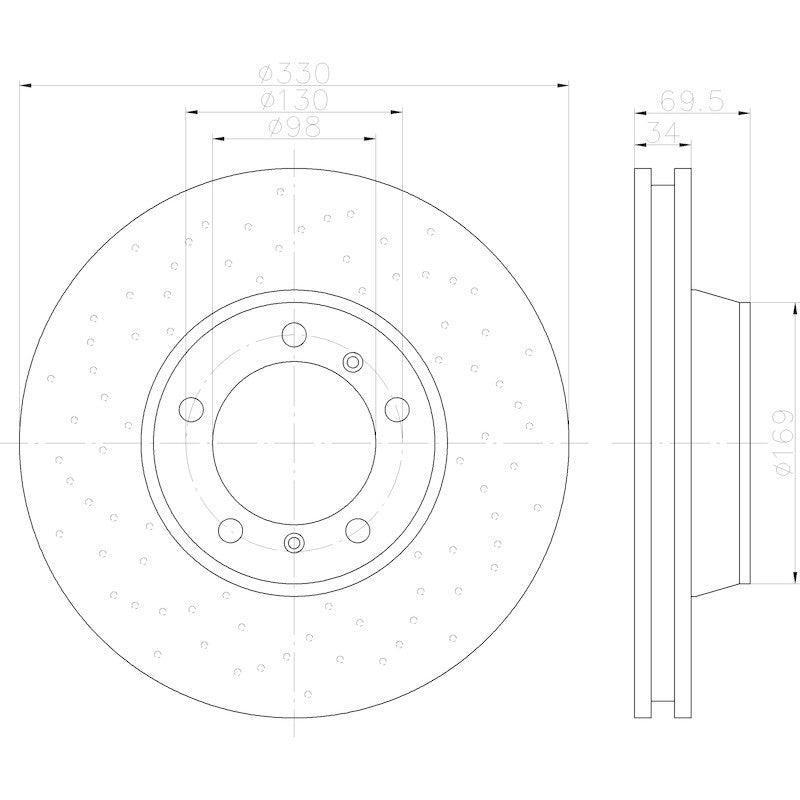 Hella Pagid Disc Brake Rotor 355122832