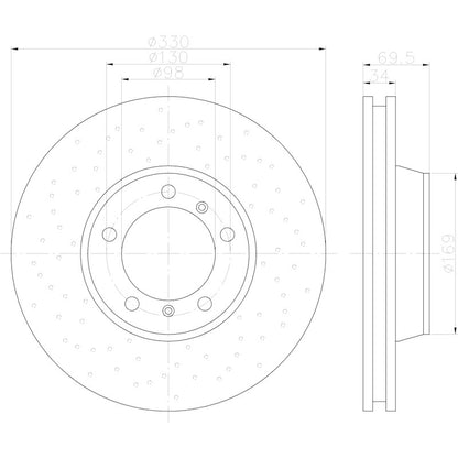 Hella Pagid Disc Brake Rotor 355122832