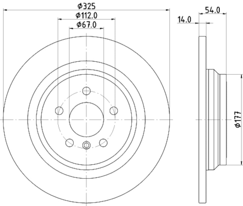 Hella Pagid Disc Brake Rotor 355122861