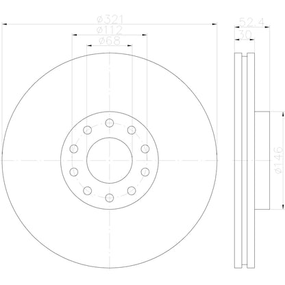Hella Pagid Disc Brake Rotor 355122862