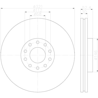 Hella Pagid Disc Brake Rotor 355122862