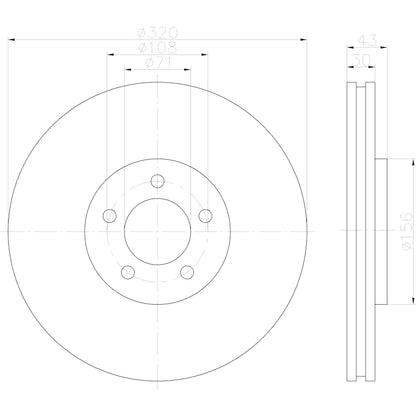 Hella Pagid Disc Brake Rotor 355122872