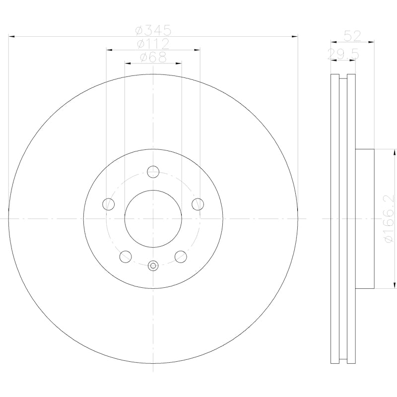 Hella Pagid Disc Brake Rotor 355122882