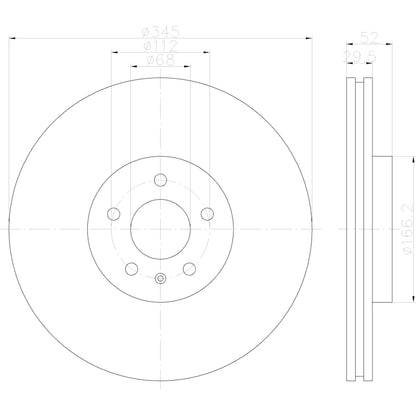 Hella Pagid Disc Brake Rotor 355122882