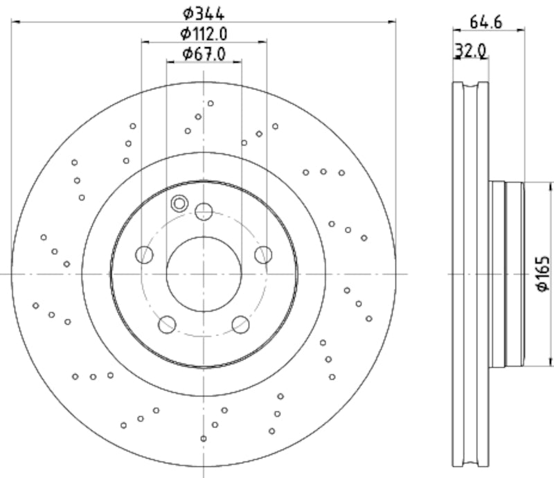 Hella Pagid Disc Brake Rotor 355122891