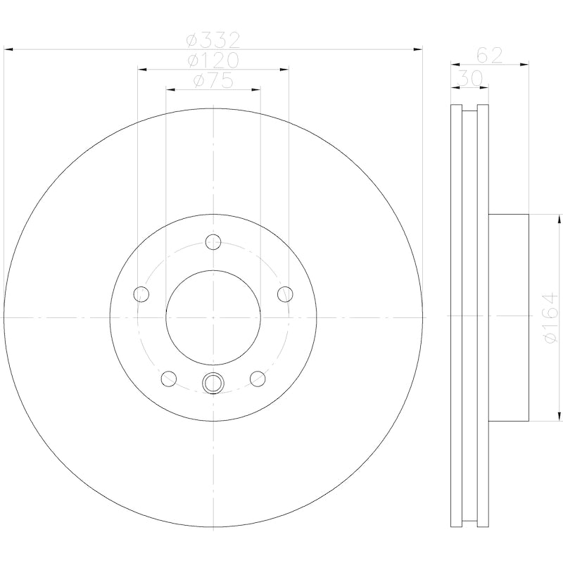 Hella Pagid Disc Brake Rotor 355122892